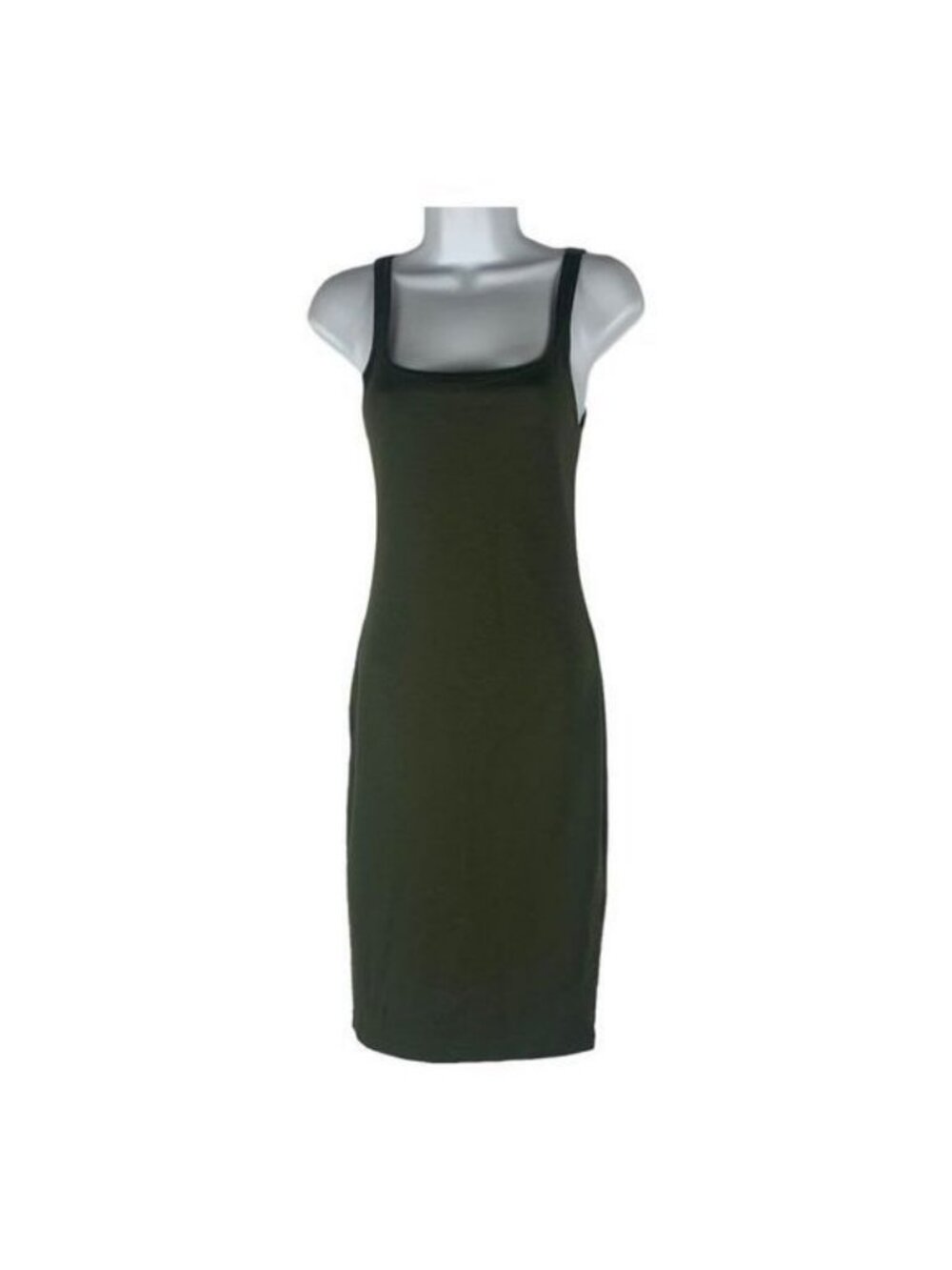 Zara Trafaluc Olive Green Sleeveless Bodycon Midi Dress S